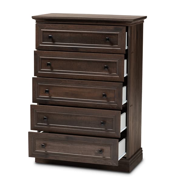 Baxton Studio Nolan 5 Drawer Wood Chest