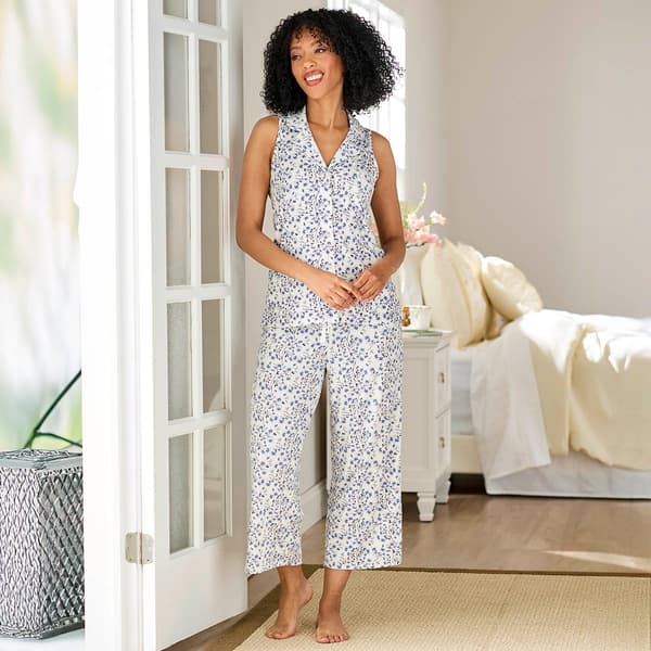 Womens IZOD&#40;R&#41; Floral Tank & Cropped Pajama Set