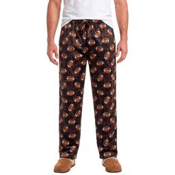 Preswick & Moore(R) Football Silky Fleece Pajama Pants - Black