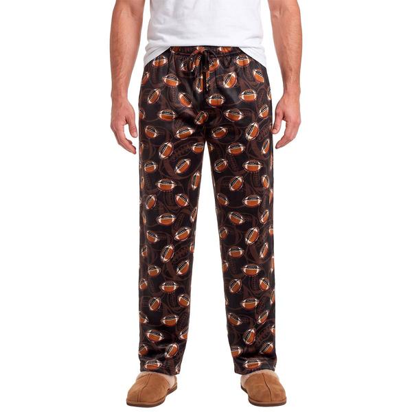 Preswick & Moore(R) Football Silky Fleece Pajama Pants - Black