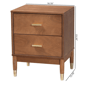 Baxton Studio Mandolin Ash Walnut Wood 2-Drawer Nightstand - image 10
