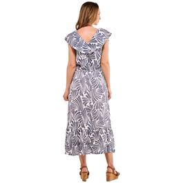 Womens Absolutely Famous Sleeveless Swirl Ruffle Trim Maxi Dress