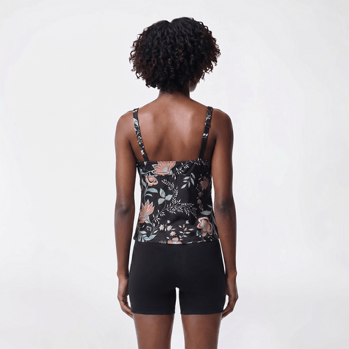 Womens Cupshe Floral Tunnel Tankini Swim Top