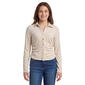 Juniors Love Tree Stretch Suede Ruch Button Front Shirt - image 1