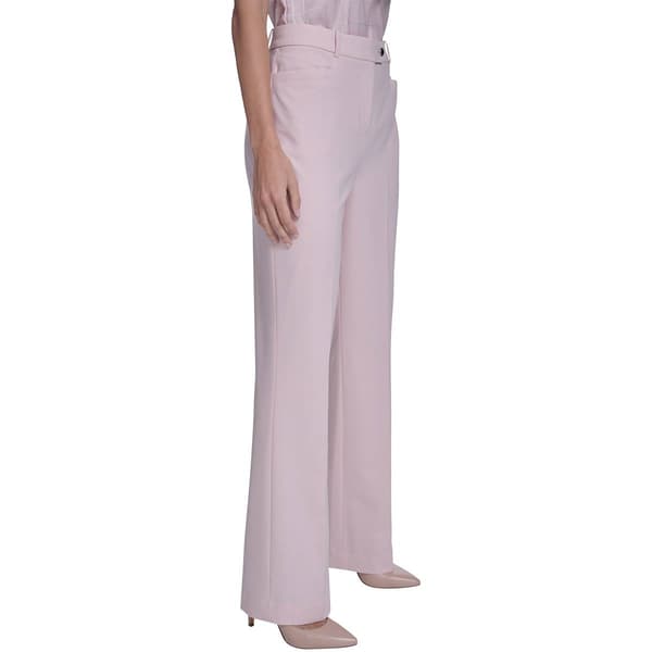 Petite Calvin Klein Tab Button Straight Leg Dress Pants