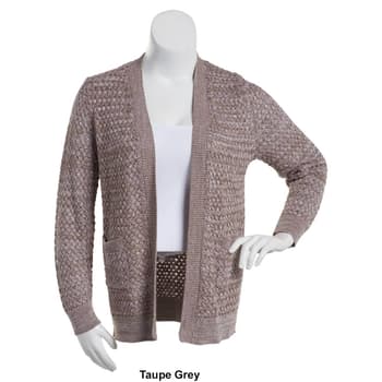 Womens Hasting & Smith Long Sleeve Marled Basket Stitch Cardigan - Boscov's