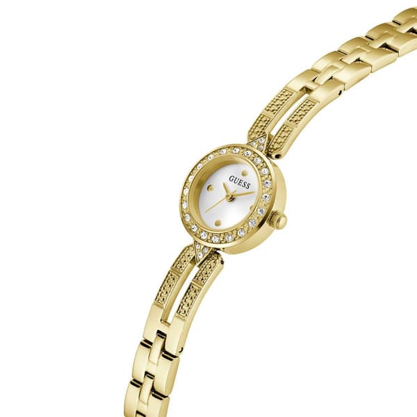 Womens Guess Gold-Tone Silver Dial Analog Watch - GW1016L2