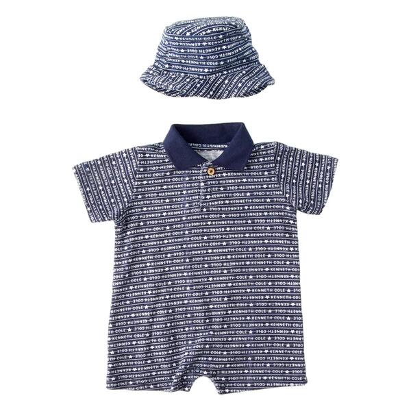 Baby Boy &#40;NB-12M&#41; Kenneth Cole&#40;R&#41; Romper & Hat - image 
