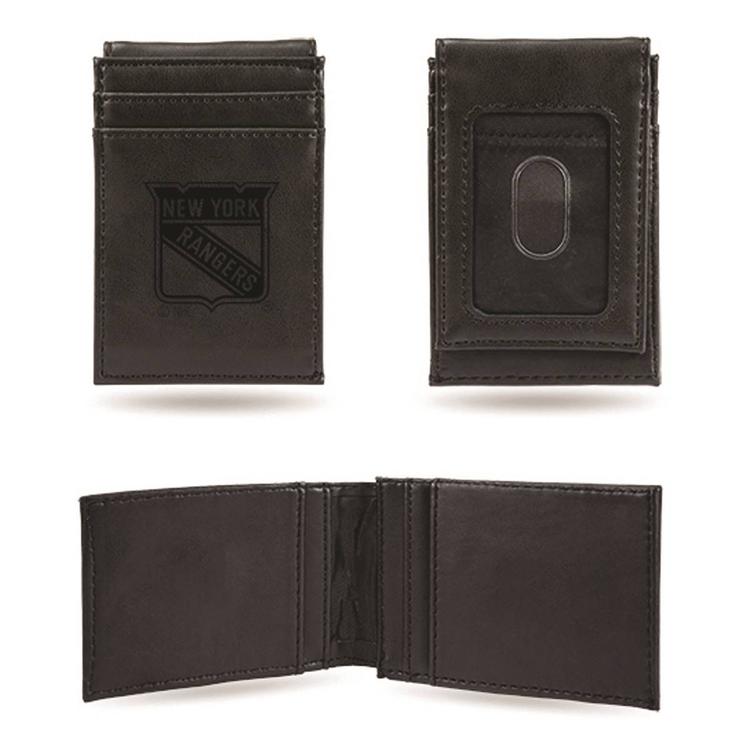 Mens NHL New York Rangers Faux Leather Front Pocket Wallet