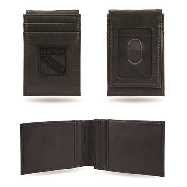 Mens NHL New York Rangers Faux Leather Front Pocket Wallet - image 