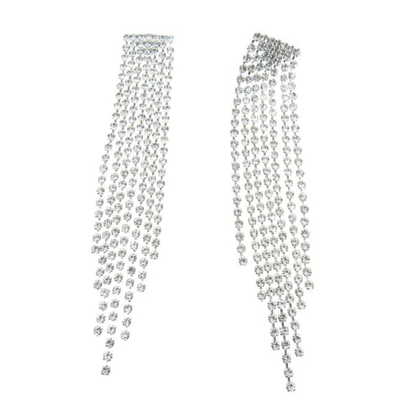 Rosa Rhinestones Crystal Fringe Earrings - image 