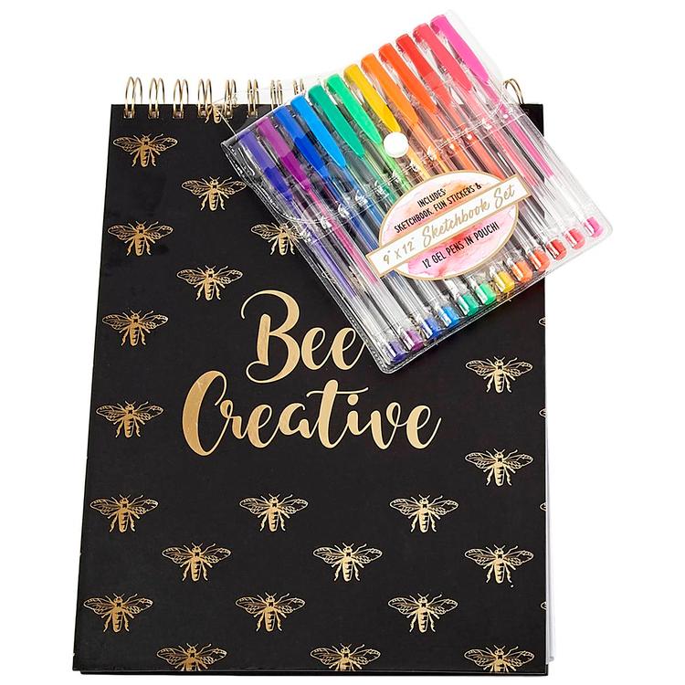 Girls Votum Bee Creative Sketchbook with Gel Pens