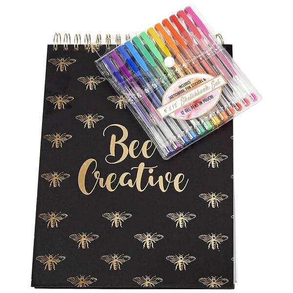 Girls Votum Bee Creative Sketchbook with Gel Pens - image 