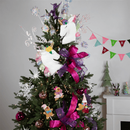 Northlight Plush Rainbow Unicorn Christmas Picks - Set of 2
