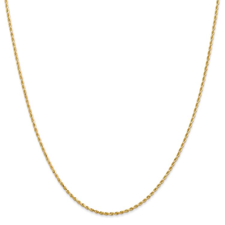 Unisex Gold Classics™ 1.50mm. 14k Diamond Cut Rope 14in. Necklace