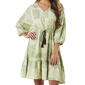 Womens Absolutely Famous Elbow Sleeve V Neck Patchwork Tier Dress - image 3