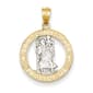 Unisex Gold Classics(tm) 14kt. Rhodium St. Christopher Pendant - image 1