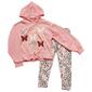 Girls (7-12) One Step Up Butterfly Tie Front Hoodie w/ Leggings - image 1