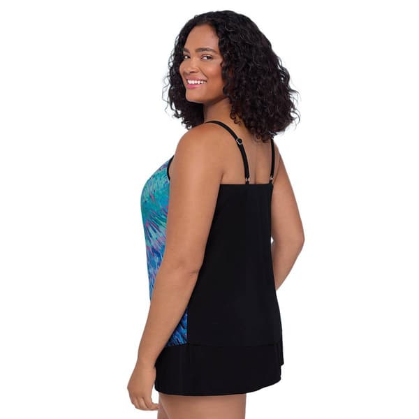 Plus Size Swimshaper Going Places Abstract Tankini Swim Top