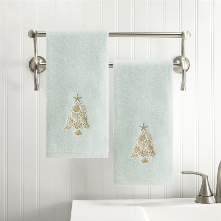 Avanti Shell Tree 2pk. Hand Towel Set
