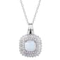Splendere Cubic Zirconia & Opal Pendant - image 1