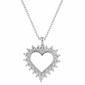 Sterling Silver Lab Grown Diamond 18in. Heart Pendant - image 1