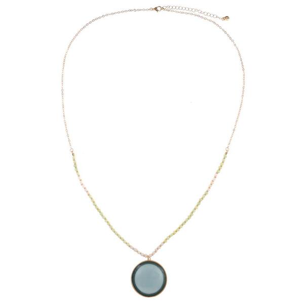 Ashley Cooper&#40;tm&#41; Gold-Tone Mint Circle Pendant Necklace - image 