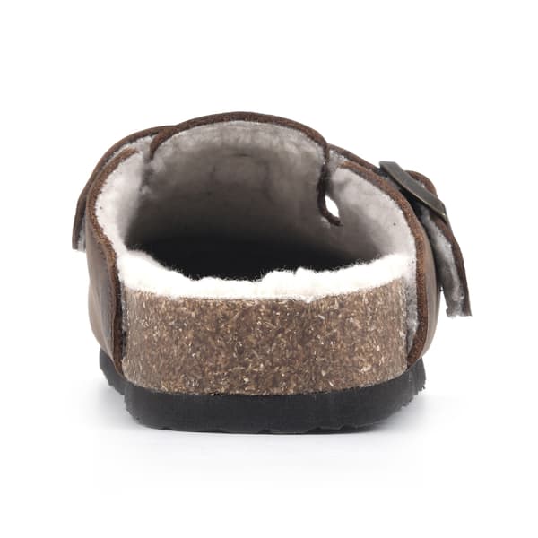 Womens White Mountain Bari Leather with Faux Fur Footbeds&#8482; Clogs