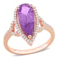 Gemstones Classics&#40;tm&#41; 14kt. Rose Gold Pear Amethyst Halo Ring - image 1
