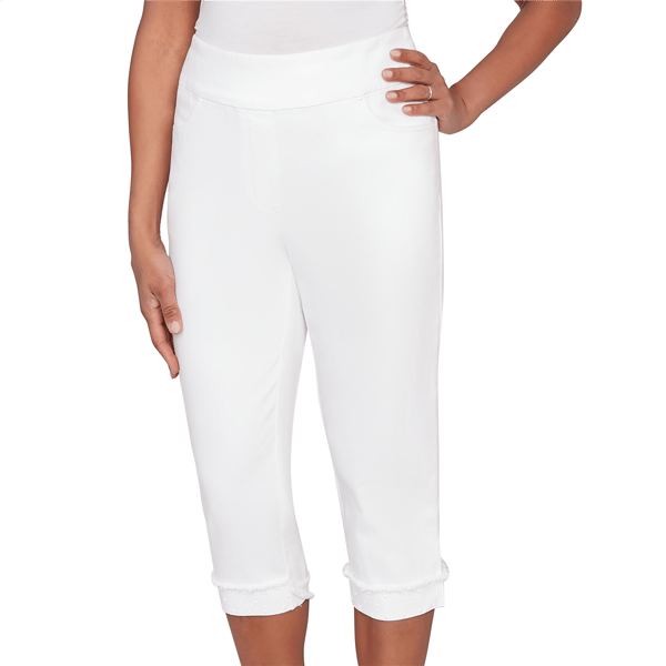Womens Alfred Dunner Port Side Pull On Pearl Hem Capris