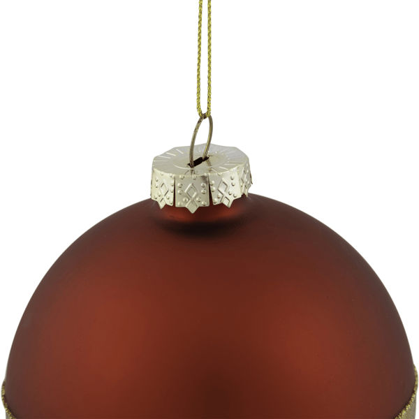 Northlight 3.5in. Red & Gold Glass Ball Christmas Ornament