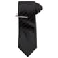 Mens Bill Blass Solid Stripe Tie & Tie Bar - image 1