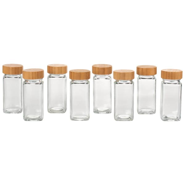 Gourmet Kitchen 8pc. 4oz. Bamboo Spice Jar Set - image 