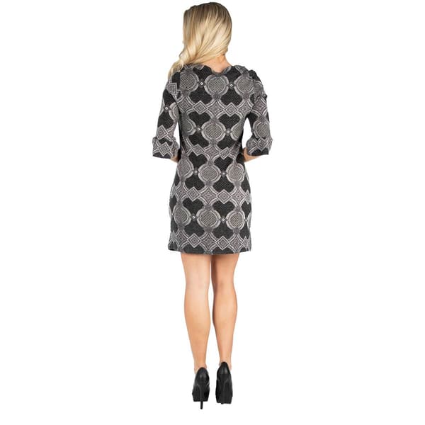Womens 24/7 Comfort Apparel Elbow Length Sleeve Shift Dress