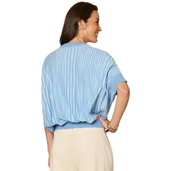 Womens Democracy Dolman Sleeve Space Dye Stripe Sweater