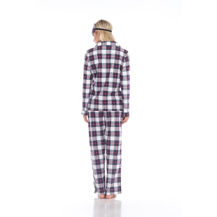 Womens White Mark 3 pc. Plaid Pajama Set