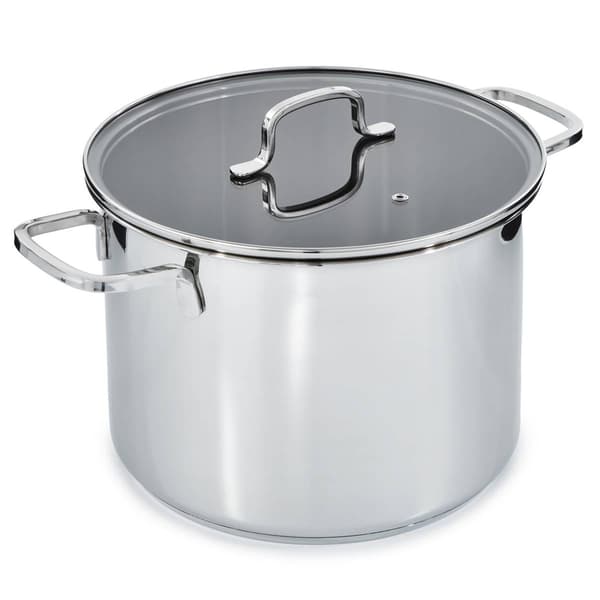 BergHOFF Helix Stainless Steel 10.25in. Stockpot w/ Glass Lid - image 