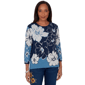 Womens Alfred Dunner Good To Go Floral Patch Sweater - image 1