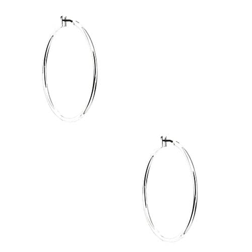 Anne Klein Silver-Tone Hoop Pierced Earrings - image 