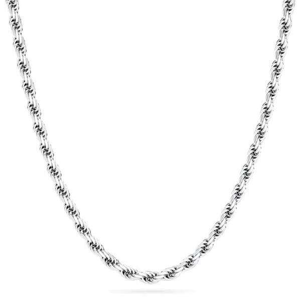 20in. Sterling Silver Solid Rope Chain Necklace - image 