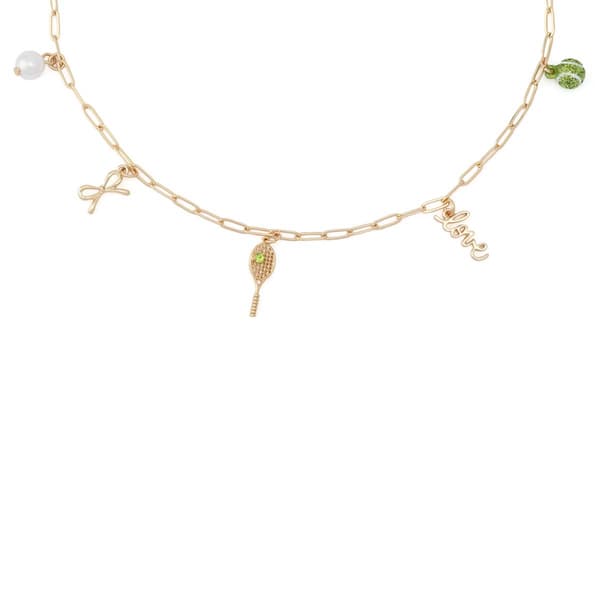Betsey Johnson Tennis Charm Bib Necklace