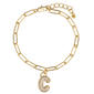 Athra 14kt. Gold Over Brass CZ C Initial Bracelet - image 1