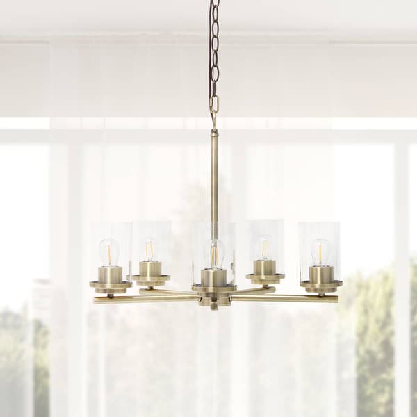 Lalia Home 5-Light Classic Clear Glass/Metal Hanging Chandelier
