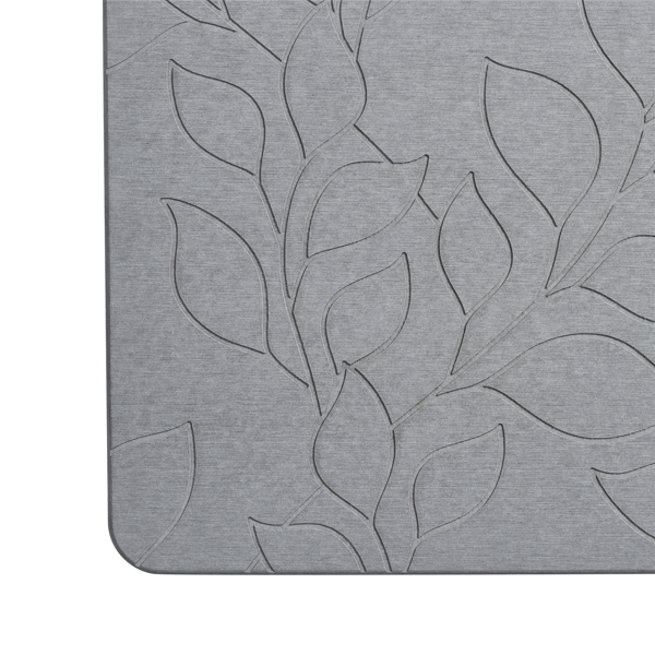 VCNY Home Grey Carved Leaves Diatomite Stone Bath Mat