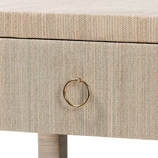 bali & pari Nata Bohemian Woven Natural Grasscloth Nightstand