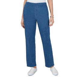 Womens Alfred Dunner Ann Arbor Pull On Jeans - Short Length