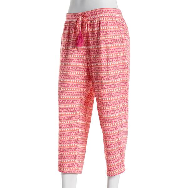 Womens Muk Luks&#40;R&#41; Zipper Stripe Tribal Capri Pajama Pants - image 