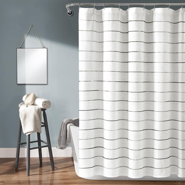 Lush Decor(R) Ombre Stripe Yarn Dyed Cotton Shower Curtain - image 