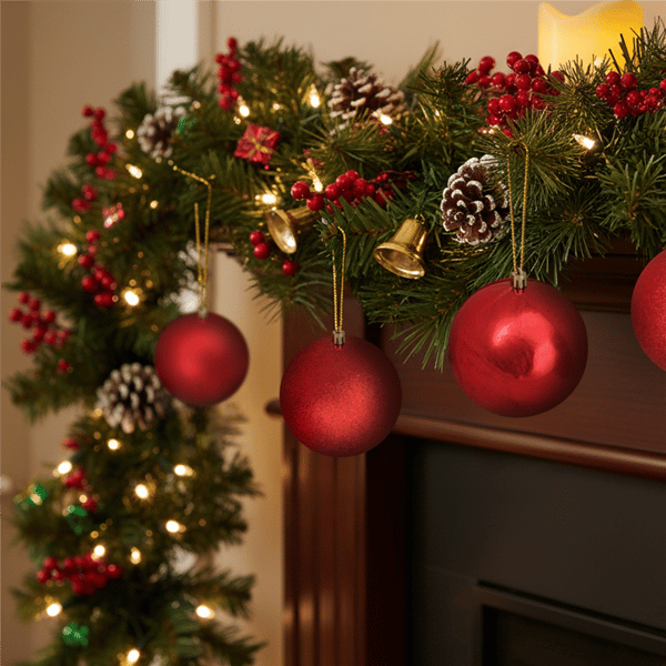 Northlight 12ct. Shatterproof 4-Finish Red Christmas Ornaments - image 