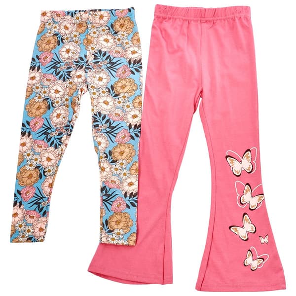 Toddler Girl Limited Too 2pk. Butterfly & Flowers Leggings - image 
